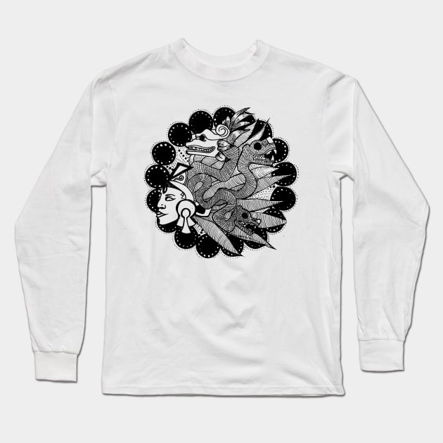 Aztec Medusa Long Sleeve T-Shirt by ArtRooTs